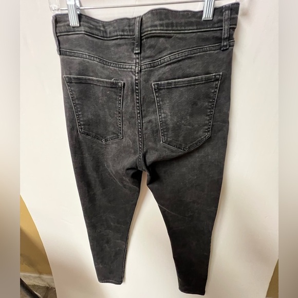 BANANA REPUBLIC PREMIUM DENIM BLACK WASHED JEANS. HIGH RISE SKINNY SIZE 27 (10) - Picture 9 of 11